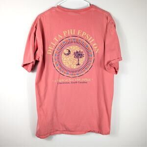 Comfort Colors Delta Phi Epsilon Sorority Pocket T Shirt Mens L Graphic Tee